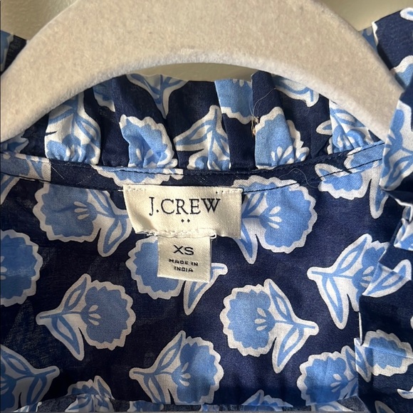 Blue Floral Ruffle Top - Picture 2 of 3